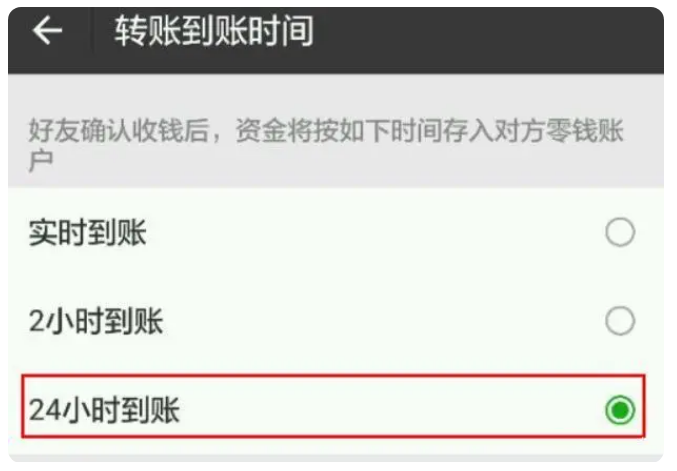 望江苹果手机维修分享iPhone微信转账24小时到账设置方法 