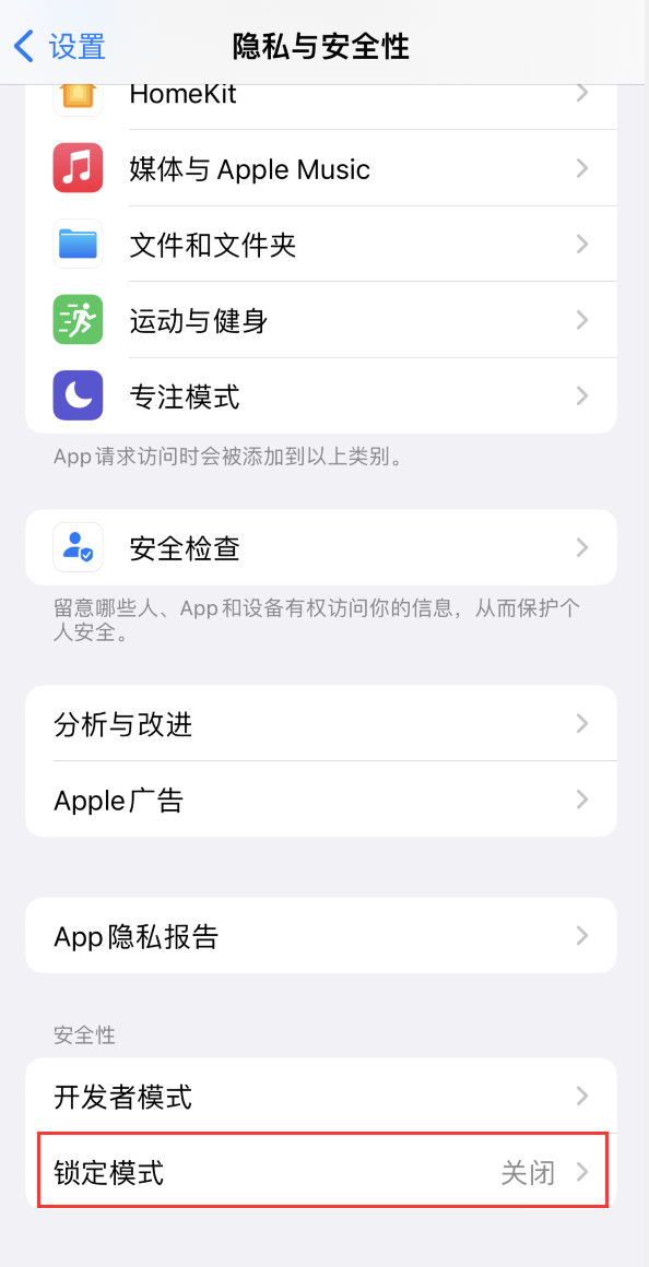 望江苹果手机维修分享iOS 16 “锁定模式”是什么 