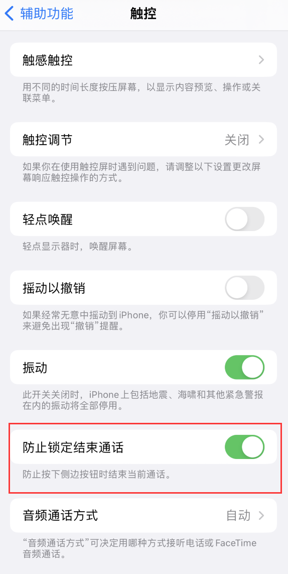 望江苹果手机维修分享iOS 16 新增“防止锁定结束通话”选项，避免不小心挂断重要电话 