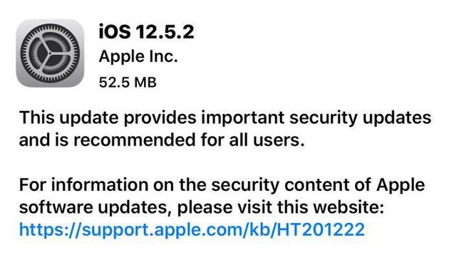望江苹果手机维修分享iOS12.5.2发布，建议所有老苹果用户安装 